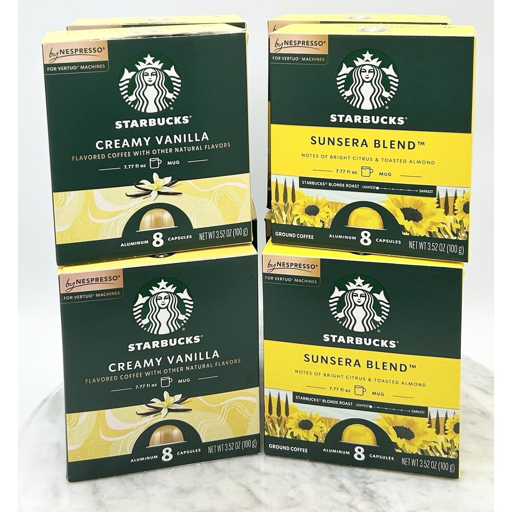 64 Ct. Starbucks Nespresso Vertuo Sunsera Creamy Vanilla Coffee Pods Count